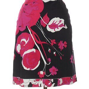 T TAHARI size 6 lined floral hot pink skirt in excellent condition